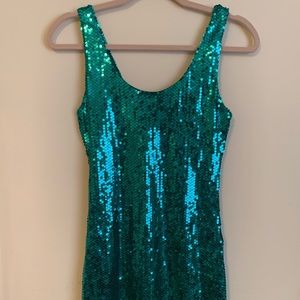 Green Sequin Charlotte Russe Dress